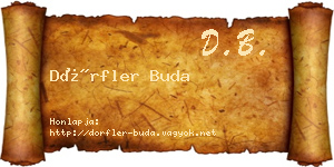 Dörfler Buda névjegykártya